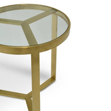 Load image into Gallery viewer, Byron Side Table - Brushed Gold Base - Boho Bliss