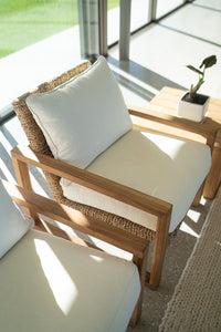 Cassie Armchair - White Cushions - Boho Bliss