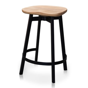 Davies Bar Stool - Natural, Matte Black Frame - Boho Bliss