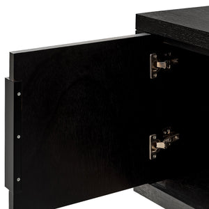 Ebony Entertainment Unit 1.8m - Textured Black - Boho Bliss