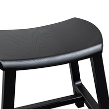 Load image into Gallery viewer, Elwood Wooden Dinner Stool 45cm - Black - Boho Bliss