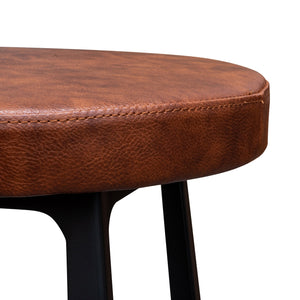 Fina Bar Stool - Rustic Brown, Black Frame - Boho Bliss