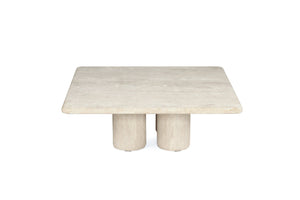 Geo Travertine Square Coffee Table - 100cm - Boho Bliss