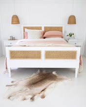 Load image into Gallery viewer, Hamilton Cane Bed - White - Double - With End - Boho Bliss
