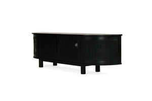 Iluka Entertainment Unit - 4 Door Round End - Black - Boho Bliss