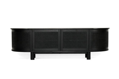 Iluka Entertainment Unit - 4 Door Round End - Black - Boho Bliss