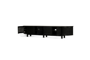 Iluka Entertainment Unit - 6 Door Round End - Black - Boho Bliss
