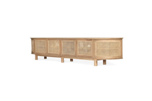 Iluka Entertainment Unit - 6 Door Round End - Natural - Boho Bliss
