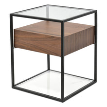 Load image into Gallery viewer, Marley Side Table - Walnut with Black Frame - Boho Bliss