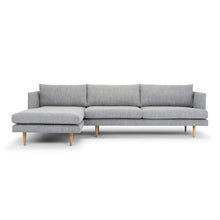 Load image into Gallery viewer, Mila 3 Seater With Left Chaise Sofa - Graphite Grey With Natural Legs - Boho Bliss
