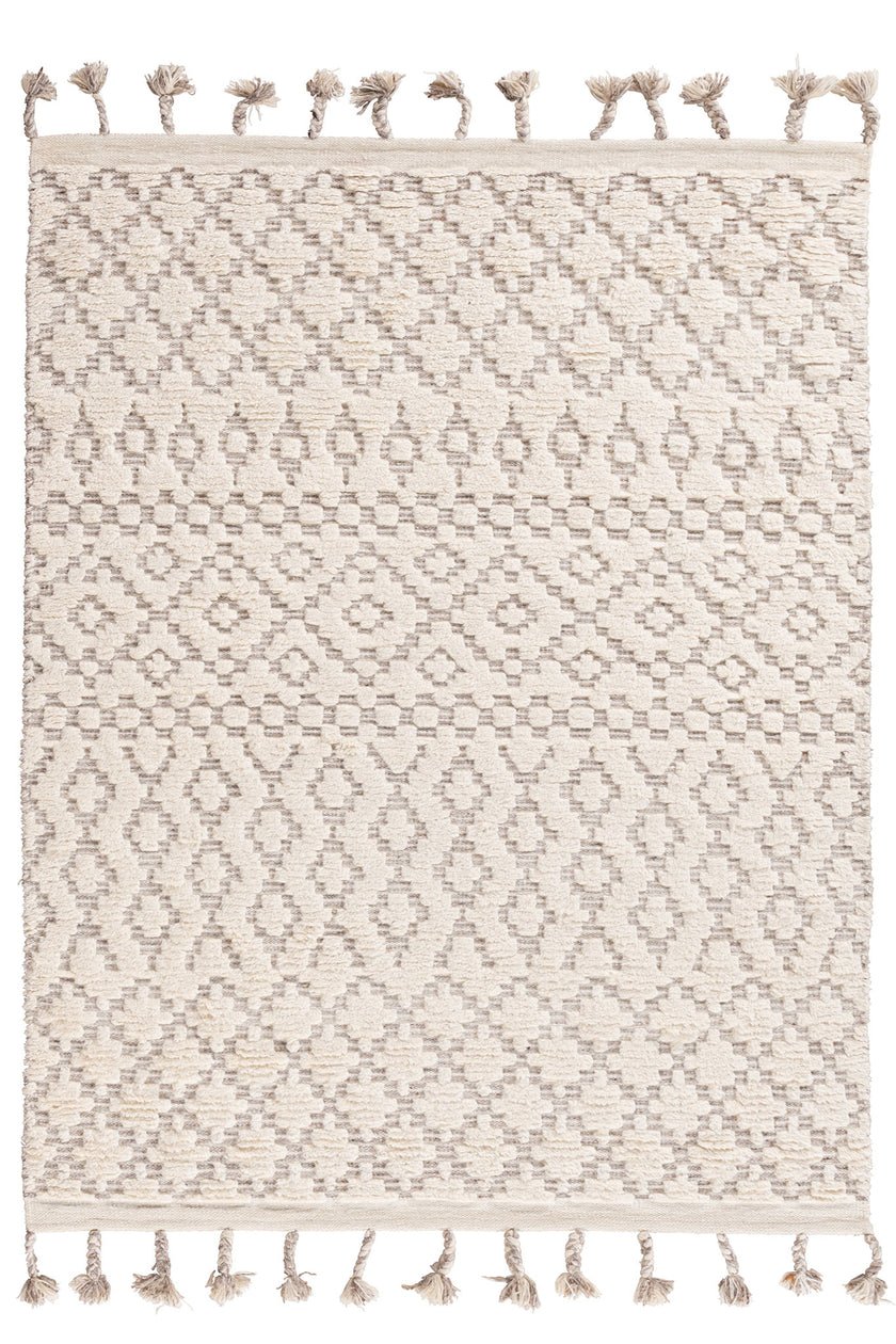 Sahara Trellis Rug 350x450 - Ivory/Taupe - Boho Bliss
