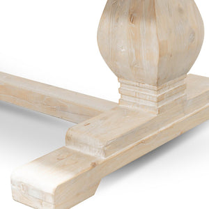 Titan Dining Table 2.4m - Rustic White Washed - Boho Bliss
