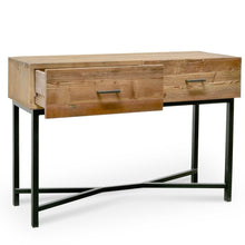Load image into Gallery viewer, Utah Reclaimed Pine Console Table 1.2m - Black Base - Boho Bliss
